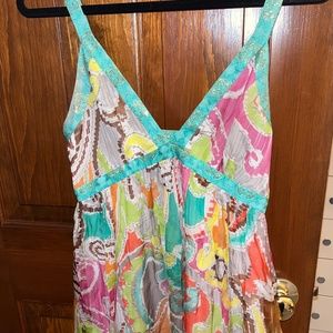 Milly of New York Paisley Watercolor Babydoll Dress